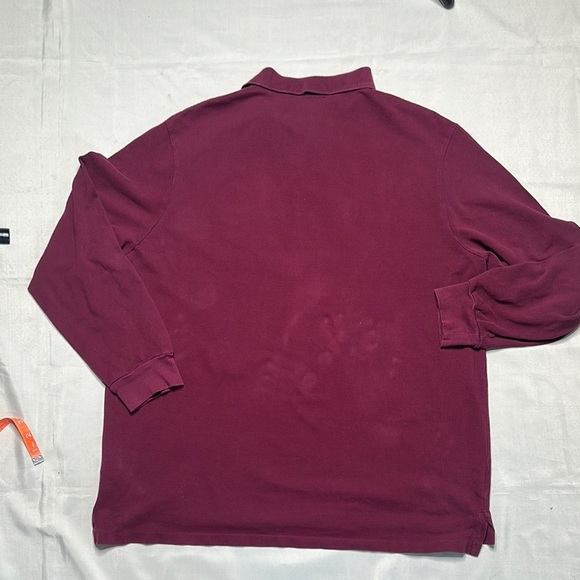 Polo by Ralph Lauren Men's Maroon Long Sleeve Polo - Picture 7 of 7